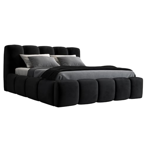 A&J MöbelLand Polsterbett 180x200 mit Bettkasten und Lattenrost – Sonic, Bett mit Matratze und Stauraum in Schwarz A&J MöbelLand Polsterbett 180x200 mit Bettkasten und Lattenrost – Sonic, Bett mit Matratze und Stauraum in Schwarz von A&J MöbelLand