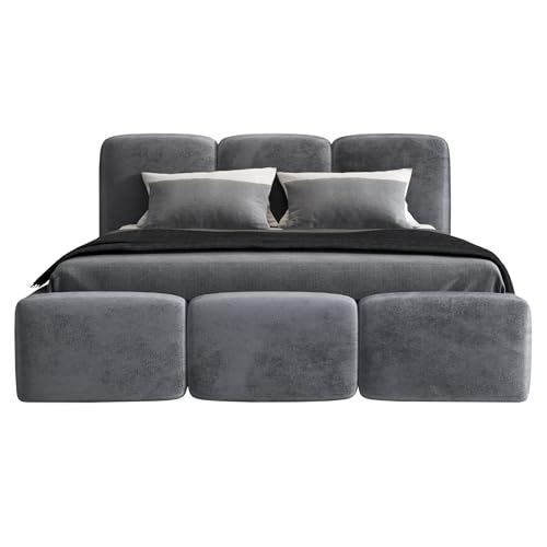 A&J MöbelLand Polsterbett 120x200 mit Bettkasten und Lattenrost – Star-OM, Bett mit Stauraum in Dunkelgrau ohne Matratze A&J MöbelLand Polsterbett 120x200 mit Bettkasten und Lattenrost – Star-OM, Bett mit Stauraum in Dunkelgrau ohne Matratze von A&J MöbelLand