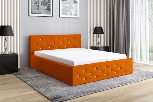 A&J MöbelLand Polsterbett VALI 180x200 mit Matratze, Lattenrost und Bettkasten. Farbe:Orange A&J MöbelLand Polsterbett VALI 180x200 mit Matratze, Lattenrost und Bettkasten. Farbe:Orange von A&J MöbelLand