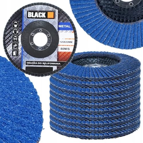 10 Stück Fächerschleifscheibe Metall 125mm P60 von A&N