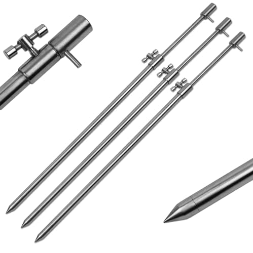 A&N 3 Stück Rutenhalter Bankstick Edelstahl 30-50cm 9.5/6mm von A&N