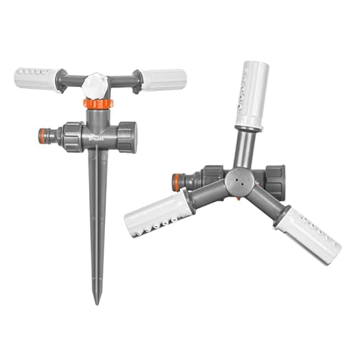 Kreisregner Rasensprenger 3-arm Rotationssprinkler White line mit Erdspieß von A&N