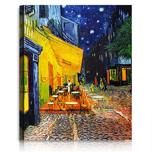 A&T ARTWORK Café Terrasse bei Nacht von Vincent Van Gogh Klassische Kunst-Reproduktionen, Giclée-Leinwanddruck, Wandkunst für Heimdekoration, 61 x 76 cm von A&T ARTWORK