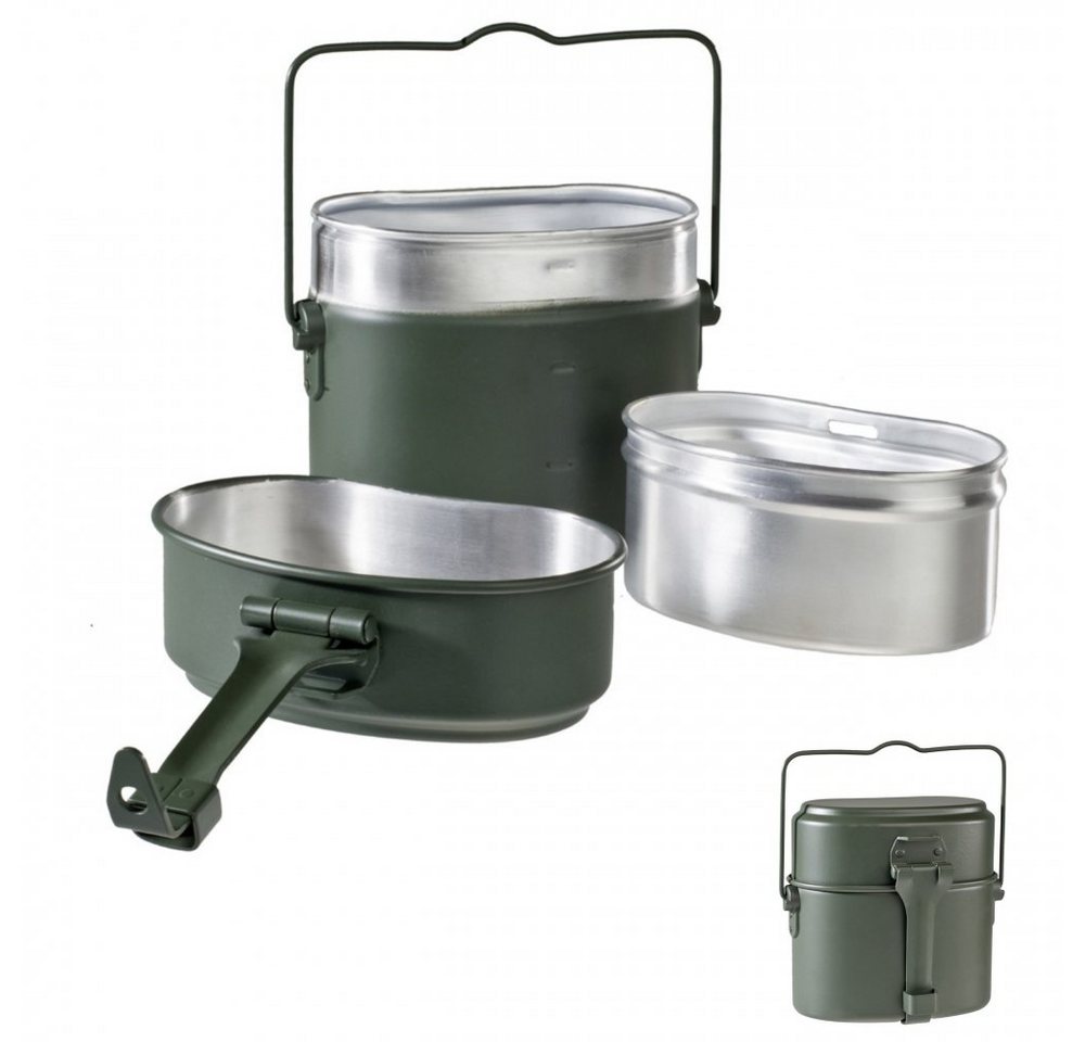 A. Blöchl Single Geschirr-Set Kochgeschirr, Bw Imit. oliv neu (3-tlg), Aluminium von A. Blöchl