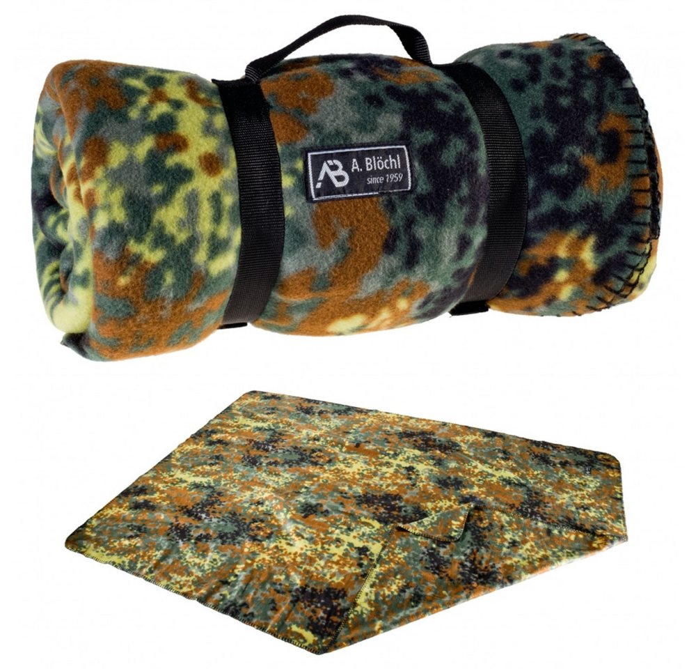 Outdoordecke Fleece-Decke Polyester flecktarn in neuem Design 2,00 x 1,40 m, A. Blöchl von A. Blöchl