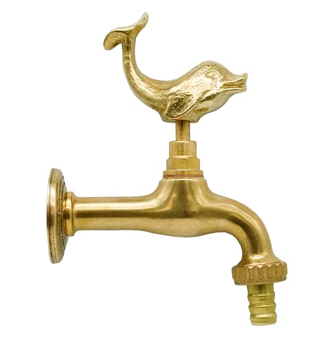 L'ARTISTICA F.LLI PERINCIOLI | Wasserhahn mit Delfin-Griff, Wasserhahn aus Messing für Säulen- oder Wandbrunnen, 170 x 137 mm von A. F. LLI PERINCIOLI
