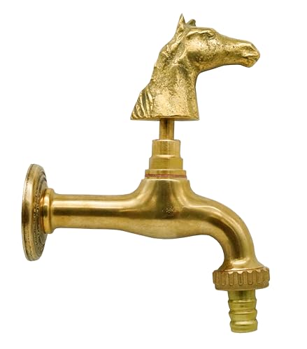 L'ARTISTICA F.LLI PERINCIOLI | Wasserhahn mit Pferdegriff, Wasserhahn aus Messing für Säulen- oder Wandbrunnen, 170 x 137 mm von A. F. LLI PERINCIOLI