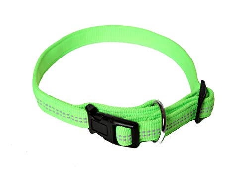 A. Hoffmann GmbH Hundehalsband, Super Soft, neongrün, 25-35cm, 15mm, mit Zugentlastung, reflektierend von A. Hoffmann GmbH