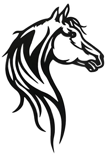 A. Weyck Tools Pferd Silhouette Pferde Kopf Pferdesilhouette Metall Stahl 50x35cm schwarz, Weiss, oder Silber (Weißaluminium RAL 9006#321) von A. Weyck Tools