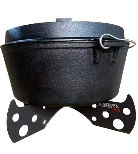 A. Weyck Tools Dutch Oven Gestell Camper Untergestell Halter Untersetzer Outdoor Höhe: ca 8cm ø: 42cm 3mm Stahl #58 von A. Weyck Tools