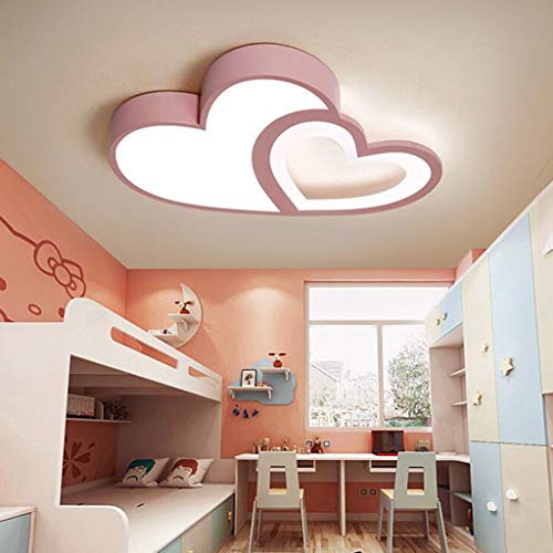 LED Deckenleuchte Dimmbar Modern Lampe Mit Fernbedienung Acryl Lampeschirm Deckenlampe Für Kinder Deckenbeleuchtung Für Jungen Mädchen Schlafzimmer Schlafzimmerlampe Rosa, 50W von A.1.Coo