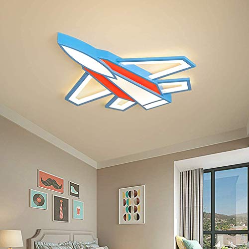 A.1.Coo Deckenleuchte LED Kinderzimmerlampe Flugzeug Deckenlampe Dimmbar Mit Fernbedienung Schlafzimmer Babylampe Kindergarten Kinderlampe Acryl Lampe Wohnzimmerlampe Deckenbeleuchtung,Rot,52cm von A.1.Coo