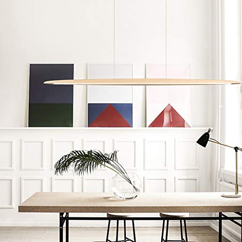 LED Hängeleuchte Esszimmer Dimmbar Holz Hängelampe Hoehenverstellbar Mit Fernbedienung Pendelleuchte Wohnzimmer Café Industrie Kronleuchter Bar Küche Büro Pendellampe Buchenholz Deckenleuchte ,A von A.1.Coo