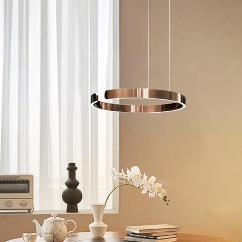 Pendelleuchte Modern LED Esstischlampe Dimmbar Hängelampe Metall Ring Hängeleuchten Höhenverstellbar Kronleuchter Esszimmer küchen Beleuchtung wohnzimmer Arbeitszimmer Deckenleuchten(Rose gold,40cm) Pendelleuchte Modern LED Esstischlampe Dimmbar Hängelampe Metall Ring Hängeleuchten Höhenverstellbar Kronleuchter Esszimmer küchen Beleuchtung wohnzimmer Arbeitszimmer Deckenleuchten(Rose gold,40cm) von A.1.Coo