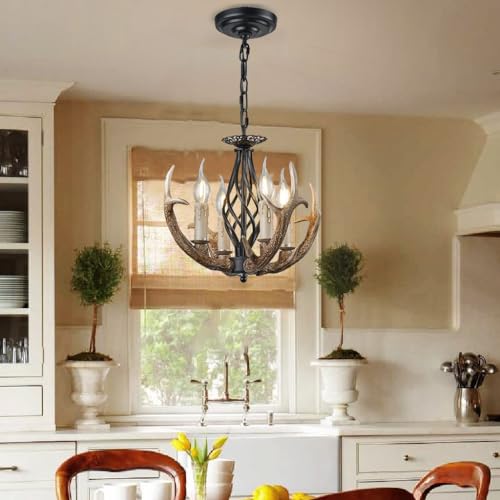 Vintage Pendelleuchte E14 Sockel Kronleuchter Resin Geweihe Hängeleuchte American Ländliche Esstischlampe Höhenverstellbar Hängelampe Esszimmer Pendelampe Wohnzimmer Cafe Bar Deckenleuchte(4 heads) Vintage Pendelleuchte E14 Sockel Kronleuchter Resin Geweihe Hängeleuchte American Ländliche Esstischlampe Höhenverstellbar Hängelampe Esszimmer Pendelampe Wohnzimmer Cafe Bar Deckenleuchte(4 heads) von A.1.Coo