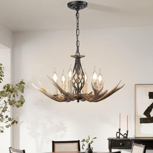 Vintage Pendelleuchte E14 Sockel Kronleuchter Resin Geweihe Hängeleuchte American Ländliche Esstischlampe Höhenverstellbar Hängelampe Esszimmer Pendelampe Wohnzimmer Cafe Bar Deckenleuchte(6 heads) Vintage Pendelleuchte E14 Sockel Kronleuchter Resin Geweihe Hängeleuchte American Ländliche Esstischlampe Höhenverstellbar Hängelampe Esszimmer Pendelampe Wohnzimmer Cafe Bar Deckenleuchte(6 heads) von A.1.Coo