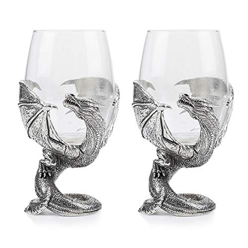 AE Williams Atemberaubende Pewter Wrapped Dragon Weinglas Paar AE Williams Atemberaubende Pewter Wrapped Dragon Weinglas Paar von A.E.Williams