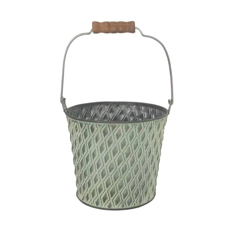 A.H.G. Eimer Verzinkt mit Henkel und Rautenstanzung Grün Ø 15 cm x 13 cm von A.H.G.