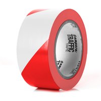 A.M.P.E.R.E. Bodenmarkierungsband Traffic Tape Standard, Breite 50 mm, Stärke 0,15 mm, Länge 33 m, rot/weiß von A.M.P.E.R.E.