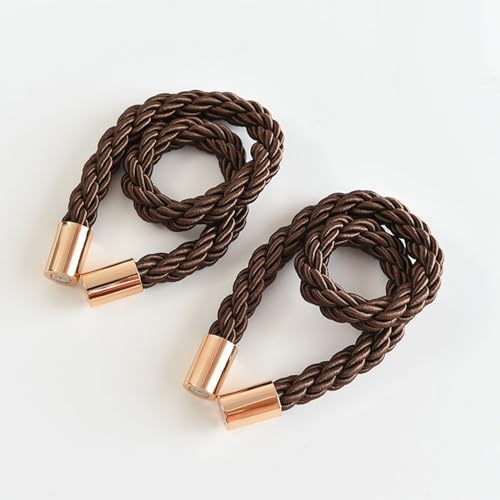 A.Monamour 2 Stück Magnetische Vorhang Raffhalter Vorhanghalter Gardinenhalter Halterungen Modern Gardinen Spangen Halter Stark Magnete Seil Kordel Gewebte Schnallen Dekoration - dunkelkaffee von A.Monamour