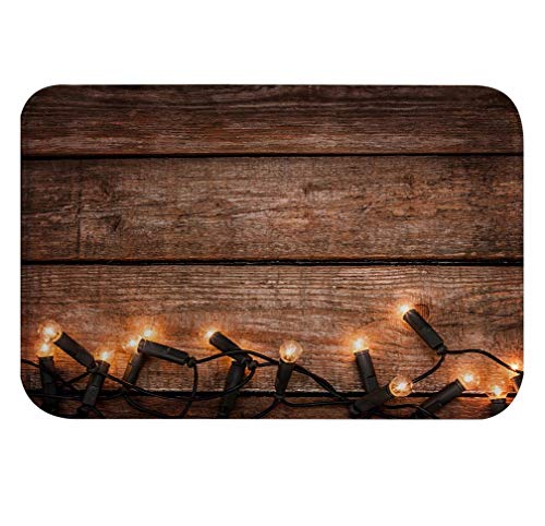 A.Monamour Badematten Badteppiche Badvorleger Alte Vintage Holzbohlen Mit Holz Textur Hintergrund Urlaub Dekore Saugfähigen Flanell rutschfeste Boden Teppichboden Teppiche Innenmatte 40x60cm von A.Monamour