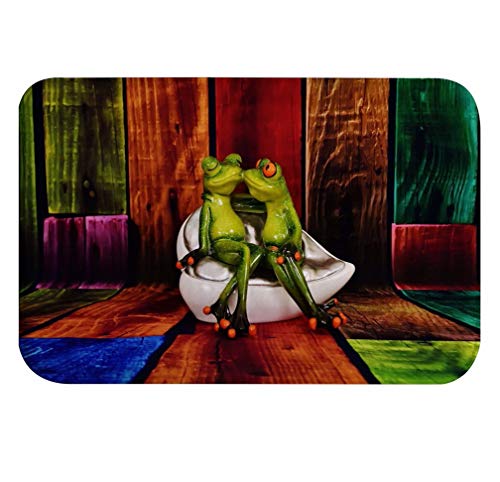 A.Monamour Badematten Badteppiche Badvorleger Froschliebhaber, Die Auf Sofa Küssen Bunte Hölzerne Planken Bodenwand Holz Textur Flanell rutschfeste Boden Teppichboden Teppiche Zimmermatte 40x60cm A.Monamour Badematten Badteppiche Badvorleger Froschliebhaber, Die Auf Sofa Küssen Bunte Hölzerne Planken Bodenwand Holz Textur Flanell rutschfeste Boden Teppichboden Teppiche Zimmermatte 40x60cm von A.Monamour