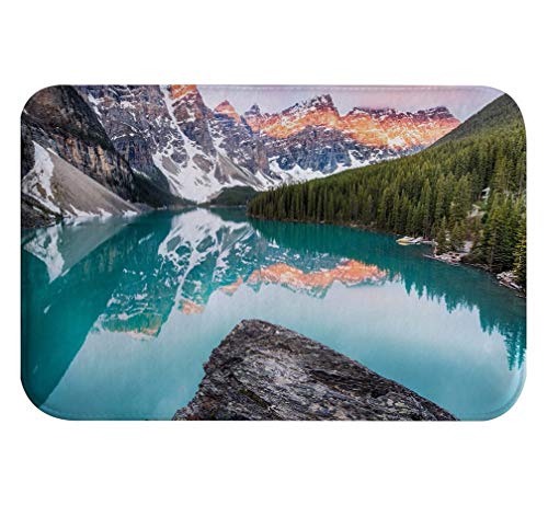 A.Monamour Badematten Badteppiche Badvorleger Moränensee Türkisfarbenen Wasser Berge Mit Schnee Wald Bäume In Kanada Nationalpark Flanell rutschfeste Badteppich Badematte Bodenmatte 40x60cm A.Monamour Badematten Badteppiche Badvorleger Moränensee Türkisfarbenen Wasser Berge Mit Schnee Wald Bäume In Kanada Nationalpark Flanell rutschfeste Badteppich Badematte Bodenmatte 40x60cm von A.Monamour