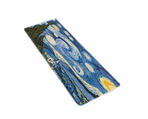 A.Monamour Badematten Badteppiche Badvorleger Sternennacht Vincent Van Gogh Ölgemälde KunstWeichen Flanell Wasser Saugfähigen Bad Teppich Matte Für Bad Dusche Zubehör 40x120 cm / 15"x46" von A.Monamour