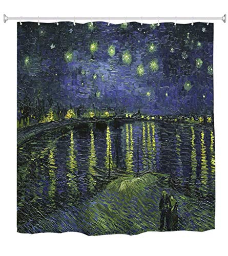 A.Monamour Duschvorhang Sternenklare Nacht Über Der Rhone Von Vincent Van Gogh Ölgemälde Druck Wasserdicht Polyester Duschvorhang Für Bad Badewanne Zubehör 180X200 cm / 72 "X 78" A.Monamour Duschvorhang Sternenklare Nacht Über Der Rhone Von Vincent Van Gogh Ölgemälde Druck Wasserdicht Polyester Duschvorhang Für Bad Badewanne Zubehör 180X200 cm / 72 "X 78" von A.Monamour