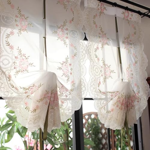 A.Monamour Gardine Scheibengardinen Kurzstores 1 Stück Transparente Florale Stickerei Voile Spitze Roman Ballon Vorhang Raffrollo Tieup Kurzgardinen Küchengardine Küche Cafe Kurz Bistrogardine A.Monamour Gardine Scheibengardinen Kurzstores 1 Stück Transparente Florale Stickerei Voile Spitze Roman Ballon Vorhang Raffrollo Tieup Kurzgardinen Küchengardine Küche Cafe Kurz Bistrogardine von A.Monamour