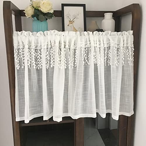 A.Monamour Gardine Scheibengardinen Kurzstores Retro Solide Weiße Halbtransparente Baumwolle Leinen Stickerei Spitze Kurzvorhang Kurzgardinen Küchengardine Küche Vorhang Kurz Stores Bistrogardine A.Monamour Gardine Scheibengardinen Kurzstores Retro Solide Weiße Halbtransparente Baumwolle Leinen Stickerei Spitze Kurzvorhang Kurzgardinen Küchengardine Küche Vorhang Kurz Stores Bistrogardine von A.Monamour