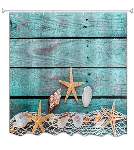 A.Monamour Retro Blau Holz Fußboden Angeln Netz Muschel Muscheln Starfish Nautisch Thema Gedruckt Wasserdicht Mehltau Resistent Polyester Stoff Duschvorhang Für Bad Zubehör 180X180 cm / 72X72 Zoll A.Monamour Retro Blau Holz Fußboden Angeln Netz Muschel Muscheln Starfish Nautisch Thema Gedruckt Wasserdicht Mehltau Resistent Polyester Stoff Duschvorhang Für Bad Zubehör 180X180 cm / 72X72 Zoll von A.Monamour