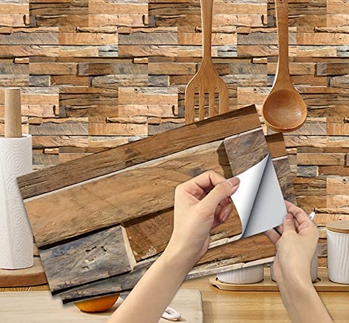 A.Monamour Selbstklebend PVC Klebefliesen Fliesenaufkleber 3D Fliesen Holzoptik Wasserdicht Wand Folie Deko Fliesenfolie Klebefolie Fliesensticker Treppe Aufkleber für Küche Bad Backsplash 15cmx30cm A.Monamour Selbstklebend PVC Klebefliesen Fliesenaufkleber 3D Fliesen Holzoptik Wasserdicht Wand Folie Deko Fliesenfolie Klebefolie Fliesensticker Treppe Aufkleber für Küche Bad Backsplash 15cmx30cm von A.Monamour