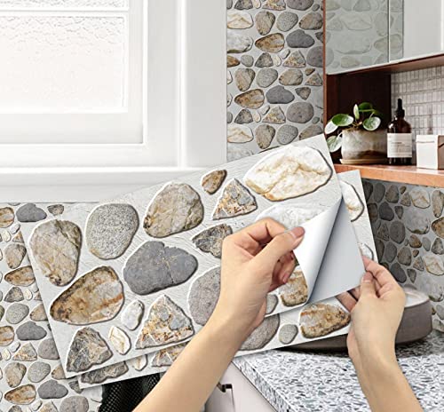 A.Monamour Selbstklebend PVC Klebefliesen Fliesenaufkleber 3D Fliesen Steinoptik Wand Folie Deko Wasserdicht Fliesenfolie Klebefolie Fliesensticker Treppe Aufkleber für Küche Bad Backsplash 15cmx30cm A.Monamour Selbstklebend PVC Klebefliesen Fliesenaufkleber 3D Fliesen Steinoptik Wand Folie Deko Wasserdicht Fliesenfolie Klebefolie Fliesensticker Treppe Aufkleber für Küche Bad Backsplash 15cmx30cm von A.Monamour