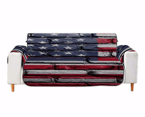 A.Monamour Sofabezug Sofaüberwurf Sesselschoner Amerikanische Flagge Gemalt Auf Backsteinmauer Muster Samt Stuhl Abdeckung Sofa Abdeckung Sofaschoner Sofahusse Sofaschonbezug Sofaschutz von A.Monamour