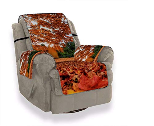 A.Monamour Sofabezug Sofaüberwurf Sesselschoner Orange Ahornbaum Verlässt Herbstwaldnatur Samt Sesselbezug Sesselhusse Sessel Abdeckung Sesselschutz Stuhl Abdeckung Stuhlschutz von A.Monamour