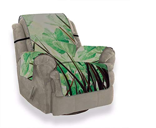 A.Monamour Sofabezug Sofaüberwurf Sesselschoner Tropische Grüne Blätter Botanische Garten Naturszene Samt Sesselbezug Sesselhusse Sessel Abdeckung Sesselschutz Stuhl Abdeckung Stuhlschutz von A.Monamour