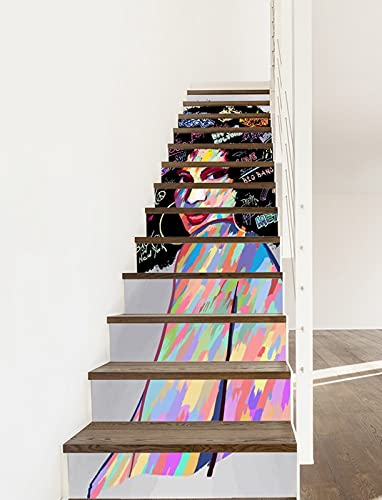 A.Monamour Treppenaufkleber Folie Selbstklebend 3D Aquarellmalerei Porträt Einer Amerikanischen Frau Vinyl Wasserdicht Treppe Aufkleber Fliesenaufkleber Abziehbilder Wandaufkleber 13 Stück Set A.Monamour Treppenaufkleber Folie Selbstklebend 3D Aquarellmalerei Porträt Einer Amerikanischen Frau Vinyl Wasserdicht Treppe Aufkleber Fliesenaufkleber Abziehbilder Wandaufkleber 13 Stück Set von A.Monamour