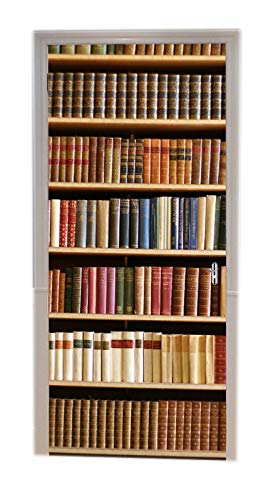 A.Monamour Türtapete Selbstklebend Türfolie Türposter 3D 3D Bibliothek Bücherregal Voller Bücher Vintage Hintergrund Vinyl Folie Türdeko Tapete Wandbild Türaufkleber Türtattoo 77 x 200 cm von A.Monamour