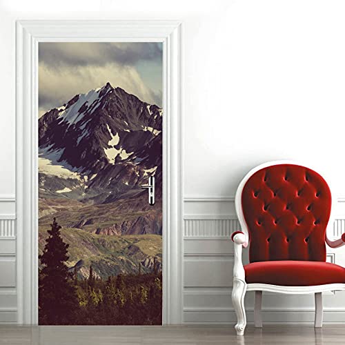 A.Monamour Türtapete Selbstklebend Türfolie Türposter 3D Alaska Berg Landschaft Natur Vinyl Folie Türdeko Tapete Wandbild Türaufkleber Türtattoo 85 x 200 cm von A.Monamour