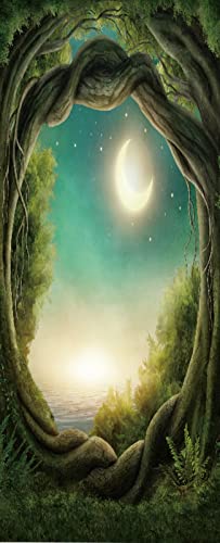 A.Monamour Türtapete Selbstklebend Türfolie Türposter 3D Fantasy Wald Mit Mond Verdrehter Baumzweig Vinyl Folie Türdeko Tapete Wandbild Türaufkleber Türtattoo 90 x 200 cm von A.Monamour