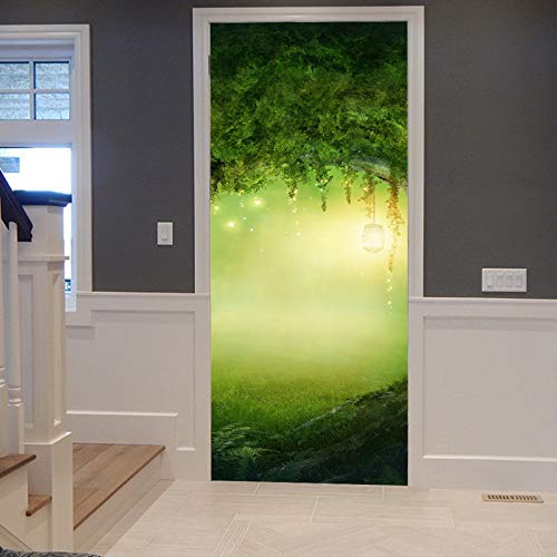 A.Monamour Türtapete Selbstklebend Türfolie Türposter 3D Magische Baumloch Laterne Verzauberte Grünen Waldfee Hintergrund Vinyl Folie Türdeko Tapete Wandbild Türaufkleber Türtattoo 90 x 200 cm A.Monamour Türtapete Selbstklebend Türfolie Türposter 3D Magische Baumloch Laterne Verzauberte Grünen Waldfee Hintergrund Vinyl Folie Türdeko Tapete Wandbild Türaufkleber Türtattoo 90 x 200 cm von A.Monamour