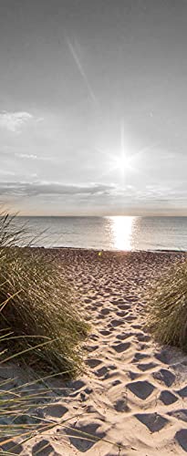 A.Monamour Türtapete Selbstklebend Türfolie Türposter 3D Sandstrand Und Meer Landschaft Natur Bei Sonnenaufgang Vinyl Folie Türdeko Tapete Wandbild Türaufkleber Türtattoo 85 x 200 cm von A.Monamour