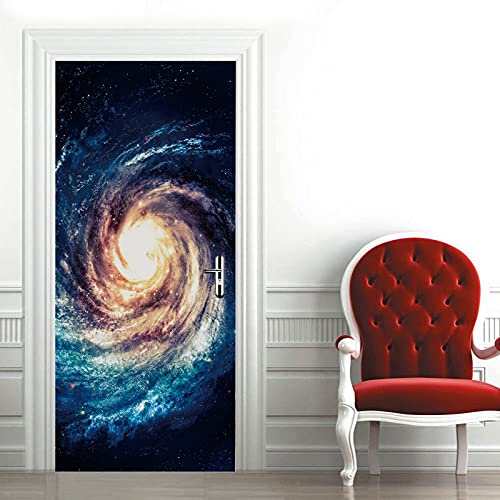 A.Monamour Türtapete Selbstklebend Türfolie Türposter 3D Spiral Galaxie Im Weltraum Vinyl Folie Türdeko Tapete Wandbild Türaufkleber Türtattoo 77 x 200 cm von A.Monamour