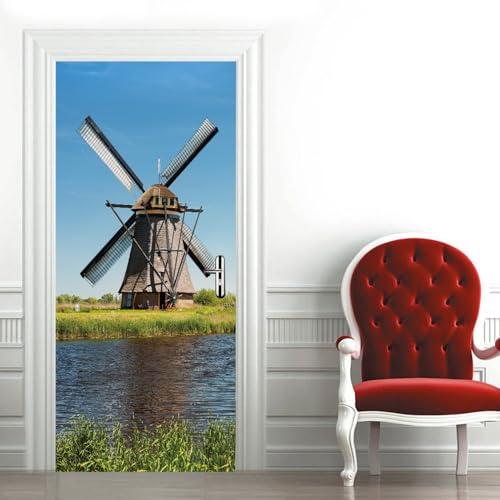 A.Monamour Türtapete Selbstklebend Türfolie Türposter 3D Windmühlen In Kinderdijk In Holland Niederlande Vinyl Folie Türdeko Tapete Wandbild Wanddeko Türaufkleber Türtattoo 85 x 200cm A.Monamour Türtapete Selbstklebend Türfolie Türposter 3D Windmühlen In Kinderdijk In Holland Niederlande Vinyl Folie Türdeko Tapete Wandbild Wanddeko Türaufkleber Türtattoo 85 x 200cm von A.Monamour