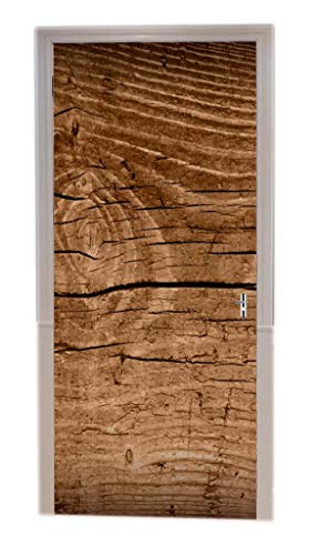 A.Monamour Türtapeten Selbstklebend 3D Alter Hölzerner Beschaffenheitshintergrund Der Hölzernen Planken Der Abstrakten Kunst Türtapete Türposter Tapete 77x200cm von A.Monamour