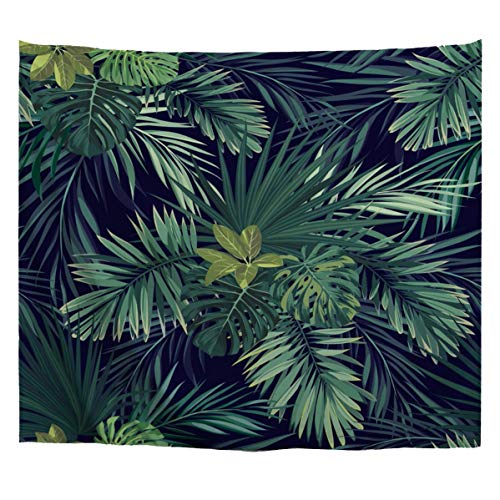 A.Monamour Wanddekor Tropisch Dunkelgrün Banane Palme Blatt Pflanzen Wandteppich Wandbehänge Decke Böhmischen Bettdecke Abdeckung Hippie Strand Handtücher Schlafzimmer Wohnzimmer Wand Dekor 180X200Cm von A.Monamour