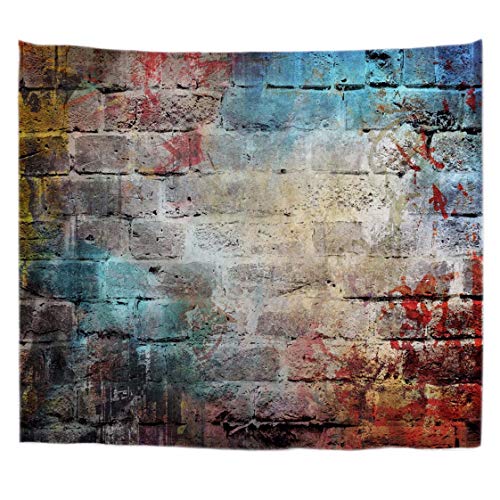 A.Monamour Wanddekor Wandteppiche Mauer Mit Bunten Graffiti Malerei Hintergrund Kunstdruck Wandbehang Tapisserie Wandkunst Dekore Fenster Vorhang Strand Decke Tischdecke Wohnzimmer Wand 153X102Cm von A.Monamour