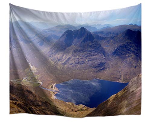 A.Monamour Wanddekor Wohnaccessoires Deko Wandteppiche Berge See Natur Landschaft Landschaft Stoff Polyester Wand Hängen Tapisserie Wandmaler Für Wohnzimmer 229x153cm / 90"x60" von A.Monamour