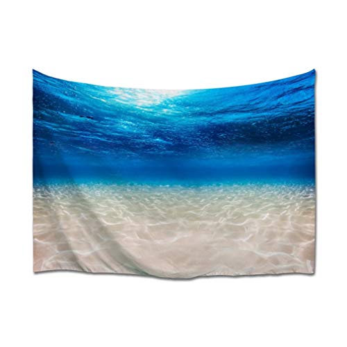A.Monamour Wandteppich Blaue Ozean Unterwasser Szene Mit Sandiger Meeresgrund Wasser Textur Tuch Kunstdruck Tapisserie Wandbehang Wanddeko Vorhang Tischdecke Tagesdecke Picknickdecken Stranddecke von A.Monamour